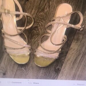 Nina Gold Strappy Heels